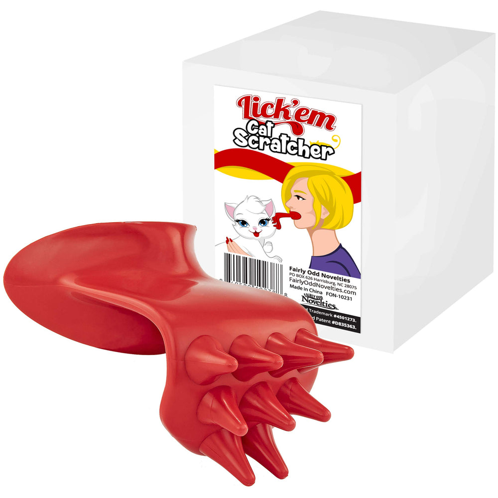 Lick'em Rasca Lengua para Gato, vista frontal, juego suave.