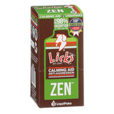 Licks Pill Free frente a la caja, enfoque en calma para perros.