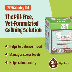 Licks Pill Free Zen gel calmante para perro durante tormentas y ruidos fuertes.