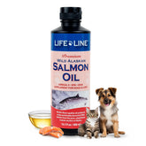 Life Line Wild Alaskan Salmon Oil en botella para piel y pelaje saludables