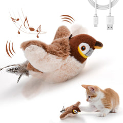 LIFLIX Pájaro Flappy interactivo para gatos marrón, ideal para juego en interior.