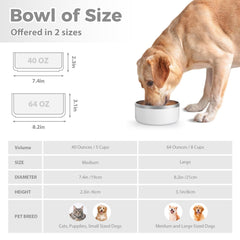 LIHOOOOM tazón para perros, dos tamaños disponibles, ideal para perros grandes y medianos.