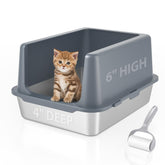LIHOOOOM caja de arena con tapa de acero inoxidable para mayor higiene y control de olores