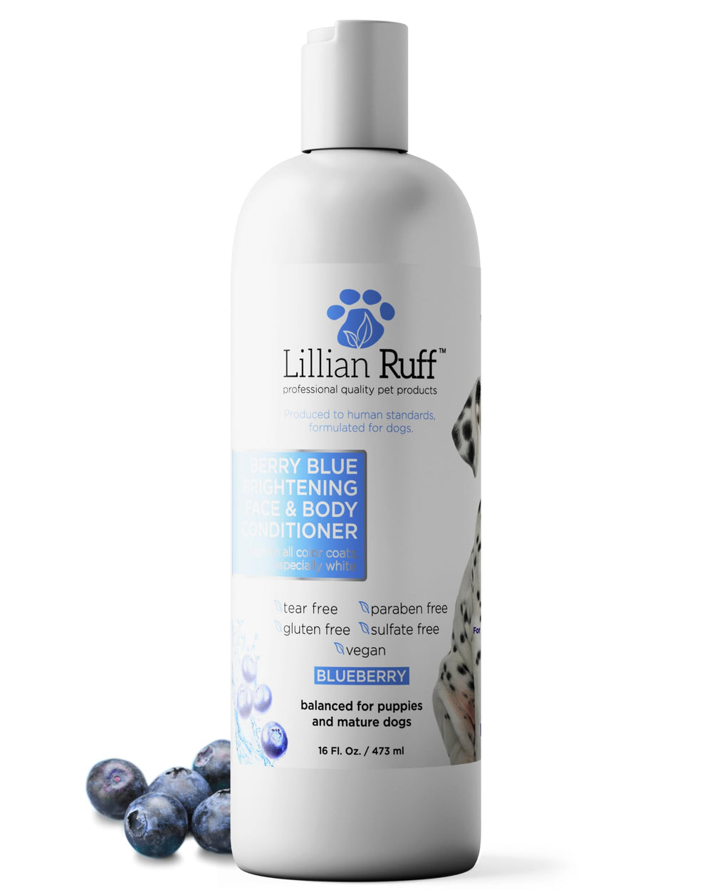 Lillian Ruff Pro Formula Condicionador Baya Azul botella con aroma fresco y brillo suave.