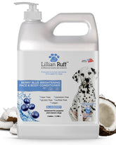Lillian Ruff PRO Formula Berry Blue: botella — acondicionador para brillo y desenredo del pelaje.