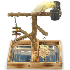 LIMIO juguete de madera para aves, parque de juego que estimula la exploración.