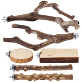 LIMIO perchas naturales de madera en forma de racimo para aves, favorece agarre y descanso seguro.