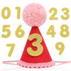 LINGANA Gorro de cumpleaños para mascota con números intercambiables, ideal para foto del primer año.
