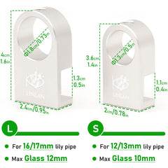 LINLAN soporte mini de aluminio: sujeción segura en cristales de 12 mm.