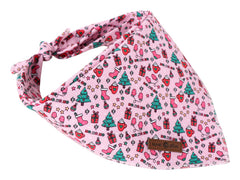 Bandana navidad Lionet Paws para perro rosa, dorsal, ideal para resaltar el color.