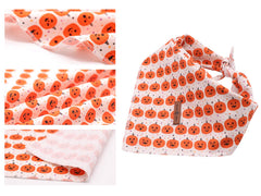 Bandana canina Lionet Paws, diseño naranja calabaza, cómodo tejido de algodón.