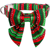 Collar Lionet Paws navideño con lazo para fiestas y paseos.