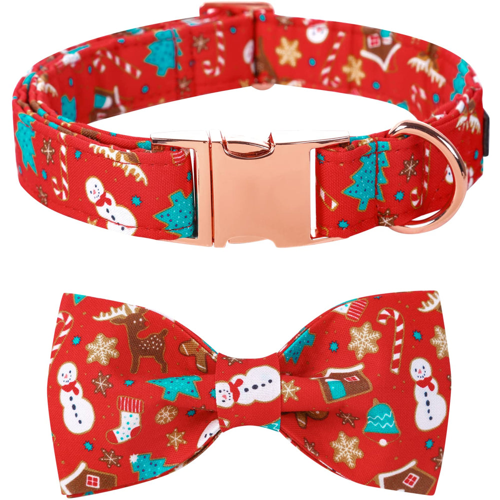 Lionet Paws collar navideño con lazo, perfecto para paseos y fotos festivas.