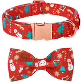 Lionet Paws collar navideño con lazo, perfecto para paseos y fotos festivas.