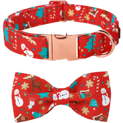Lionet Paws collar navideño con lazo, perfecto para paseos y fotos festivas.