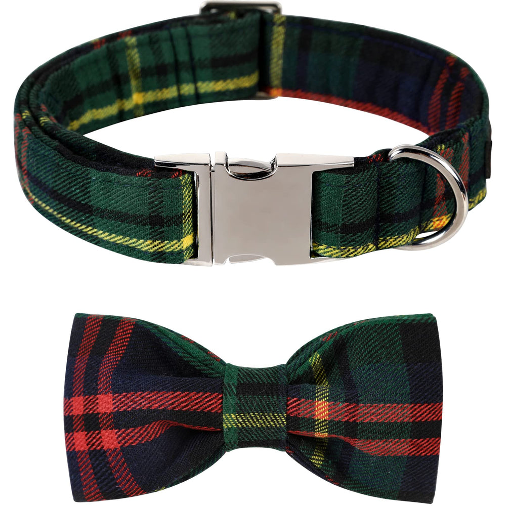 Collar Lionet Paws con pajarita verde, ideal para navidad y fotos festivas.