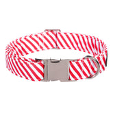 Collar Lionet Paws para perros en Navidad, cómodo y color rojo-blanco.