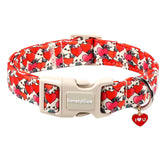 Collar Lionet Paws con hebilla plástica, seguro para paseos diarios.