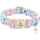 Collar Lionheart glory rosa con impresión de animales marinos para paseos diarios.