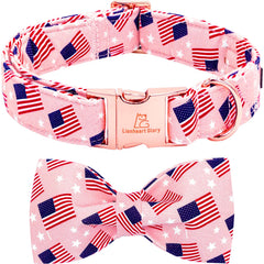 Collar Lionheart Glory con bandera americana, ideal para fiestas patrias.