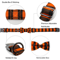 Lionheart glory collar con lazo plaid, detalle anilla en D, mayor durabilidad para paseos diarios.