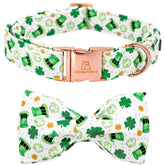 Collar Lionheart Glory con lazo verde, ideal para look festivo de Día de San Patricio para perros medianos.