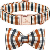 Collar Lionheart Glory con estampado a cuadros y lazo para perros medianos.
