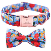 Collar Lionheart Glory con diseño floral y pajarita, para paseos con estilo.