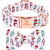 Collar Lionheart glory con lazo rosa para navidad mejora la apariencia del perro.