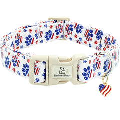 Collar Lionheart glory con bandera estadounidense para paseos festivos.