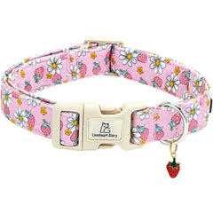 Collar Lionheart glory con estampado de fresas en rosa para paseos con estilo