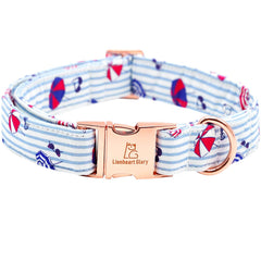 Collar Lionheart glory para perro grande con rayas veraniegas, cómodo para paseos diarios.