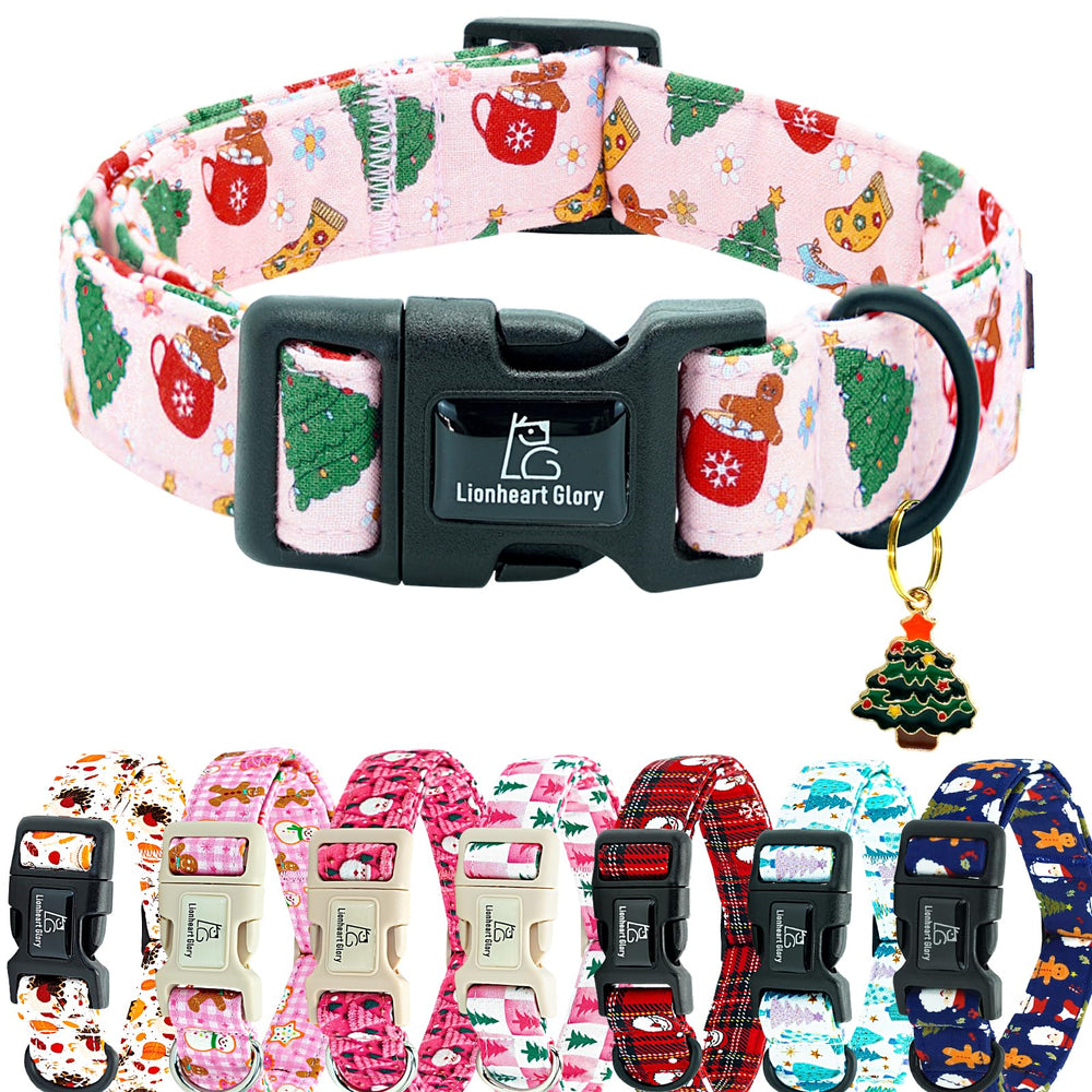 Collar Lionheart glory con motivo de árbol de Navidad para perros, cómodo.