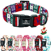 Collar Lionheart glory para perro con motivo navideño rojo-verde, cómodo y seguro para uso diario.