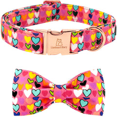 Collar Lionheart glory Valentine con lazo, ideal para paseos con estilo.
