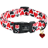 Lionheart Glory collar para perro con corazones rojos, ideal para regalos y celebraciones.
