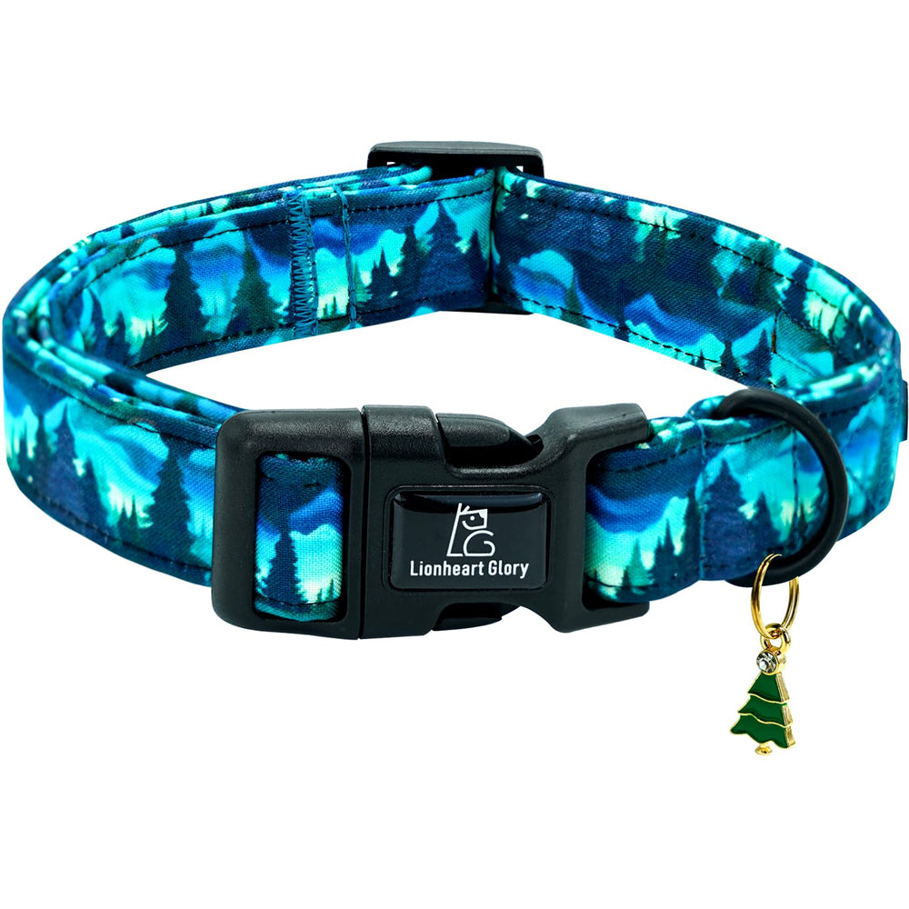 Collar Lionheart Glory verde ajustable para perro mediano, cómodo y duradero