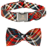 Collar Lionheart Glory plaid navideño, vista frontal para el perro.