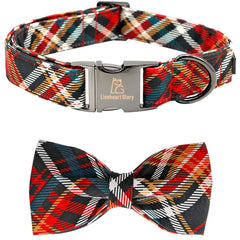 Collar Lionheart Glory plaid navideño, vista frontal para el perro.