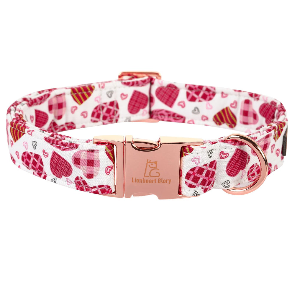 lionheart glory collar valentín con corazones, ideal para paseos con estilo.