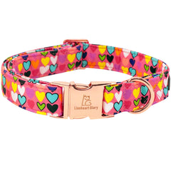 Collar Lionheart Glory San Valentín con corazones para perros grandes, ideal para paseos