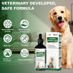 Liovsiso carbon activado para emergencias caninas, solución rápida para primeros auxilios.