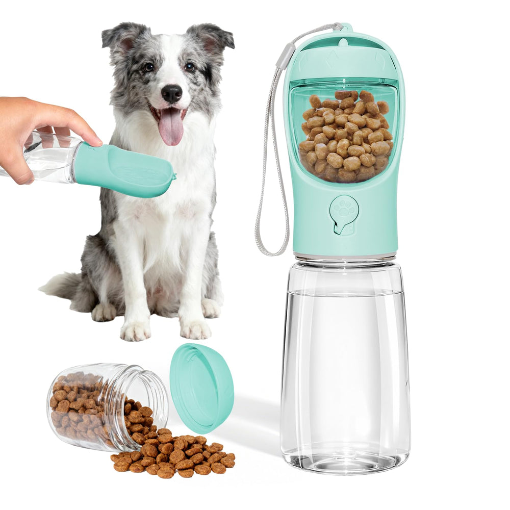 Botella liphier para perro portátil con contenedor de alimentos, ideal para paseos
