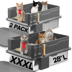 Caja Lites XXXL con tapa para gatos grandes, espacio cómodo.