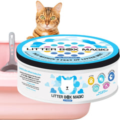 Litter Box Magic, desodorante en frasco con aroma fresco perfuma la habitación.