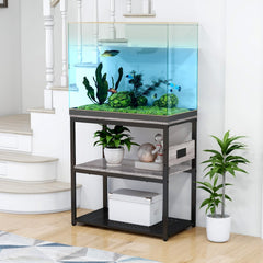 Livofloral estante metálico 3 niveles, soporte estable para acuario y accesorios.