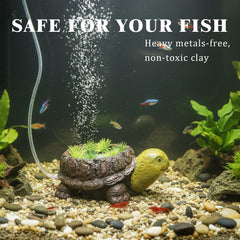 LIYAOLI decoración tortuga-resina: segura para peces y durable