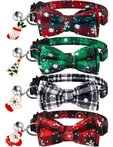 LLHK collar gato navidad con lazo y campana, ideal para festividades