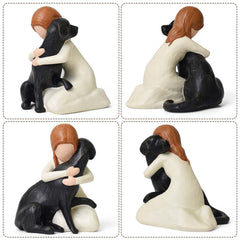 Estatuilla Lnrkai de perro negro sobre estante, perfecta decoración.
