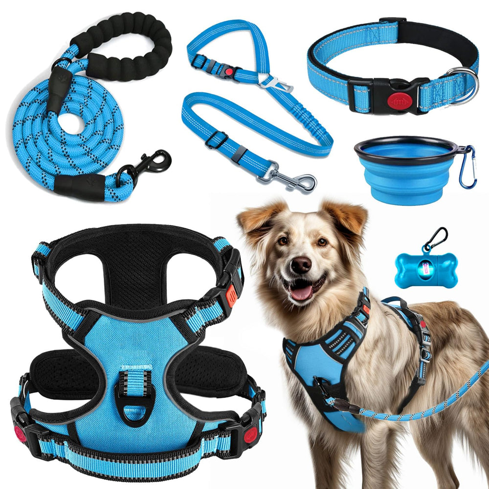 Arnés sin tirones Lobeve para perros azul, comodidad en paseos diarios